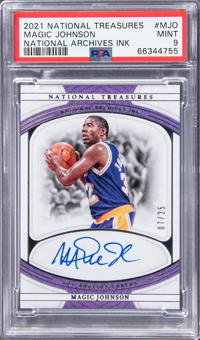 2021-22 Panini National Treasures Magic Johnson National Archives Ink #MJO card image