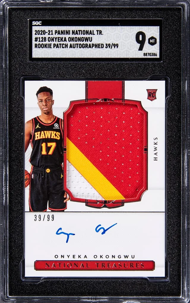 2021-22 Panini National Treasures Onyeka Okongwu Patch Autograph (RPA) #120 card image
