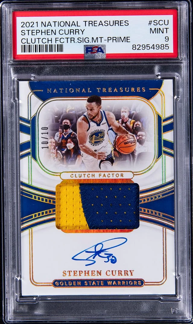 2021-22 Panini National Treasures Stephen Curry Clutch Factor Signatures #CF-SCU card image