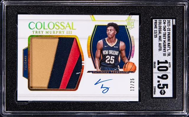 2021-22 Panini National Treasures Trey Murphy III Colossal Material Autographed Prime #CM-TMP card image