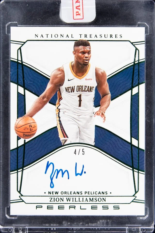 2021-22 Panini National Treasures Zion Williamson #PSI-ZWL card image
