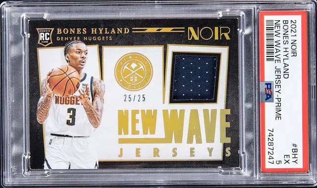 2021-22 Panini Noir Bones Hyland New Wave Jersey Prime #BHY card image