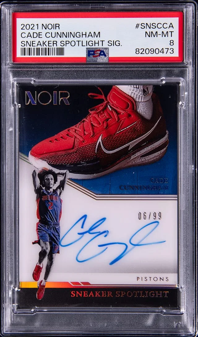 2021-22 Panini Noir Cade Cunningham Sneaker Spotlight Signature #SNS-CCA card image
