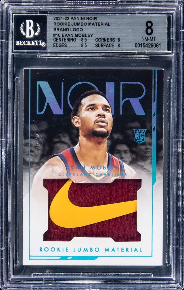 2021-22 Panini Noir Evan Mobley Jumbo Material Brand Logo #RJM-EVM card image