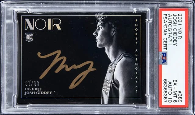 2021-22 Panini Noir Josh Giddey Autograph #389 card image