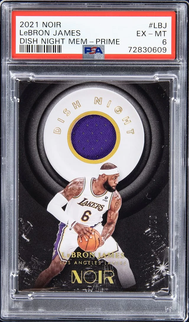 2021-22 Panini Noir LeBron James Dish Night Memorabilia Prime #DNM-LBJ card image