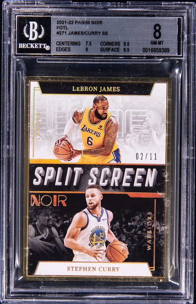 2021-22 Panini Noir LeBron James/Stephen Curry Split Screen FOTL #271 card image