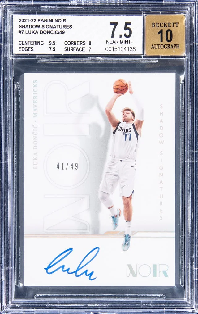 2021-22 Panini Noir Luka Doncic Shadow Signatures #SHA-LUD card image
