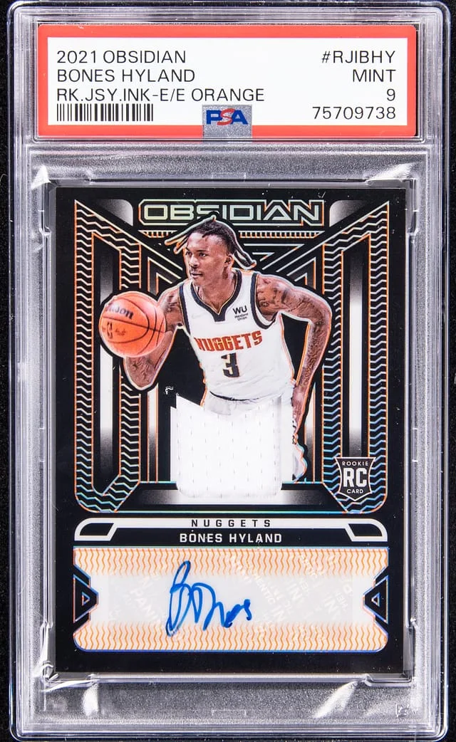 2021-22 Panini Obsidian Bones Hyland Jersey Ink Electric Etch Orange #RJIBHY card image