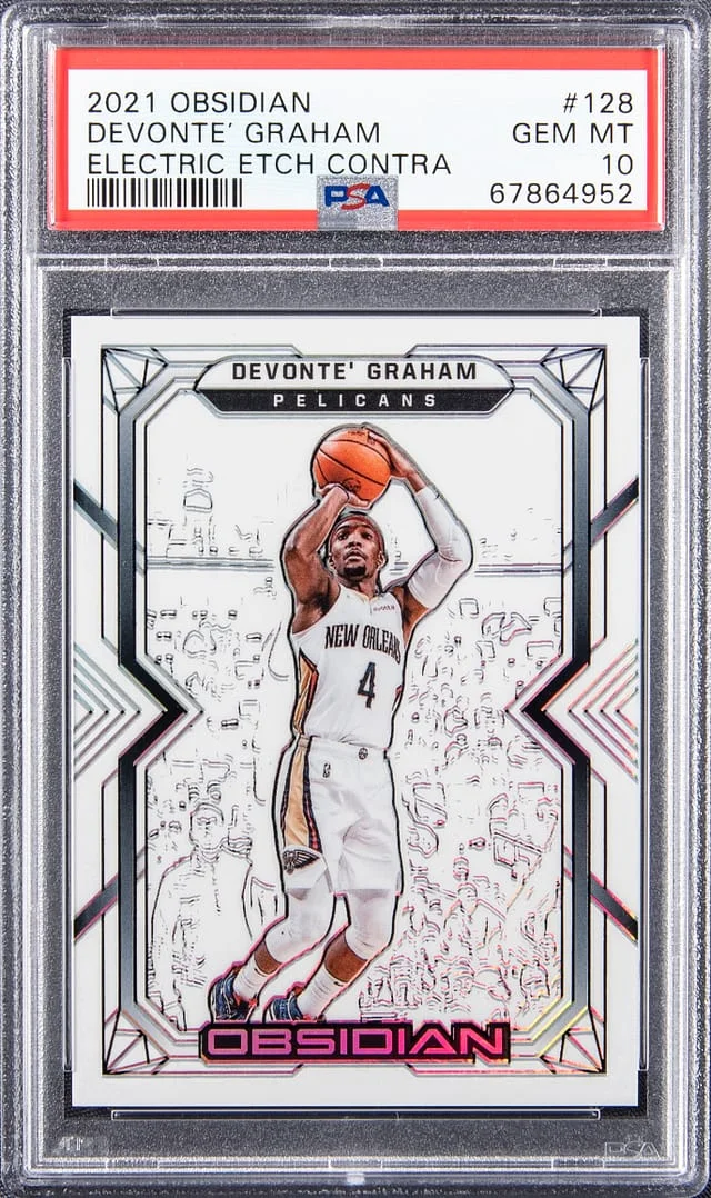 2021-22 Panini Obsidian Devonte' Graham Electric Etch Contra #128 card image