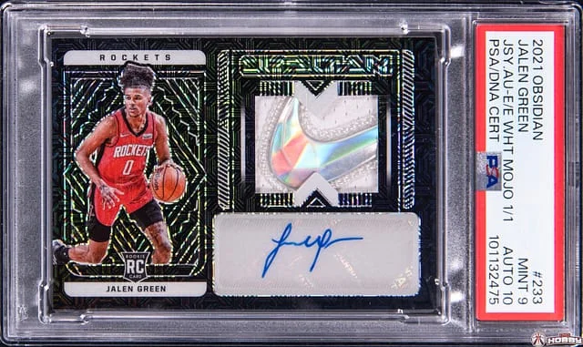 2021-22 Panini Obsidian Jalen Jersey Autograph Electric Etch White Mojo #233 card image