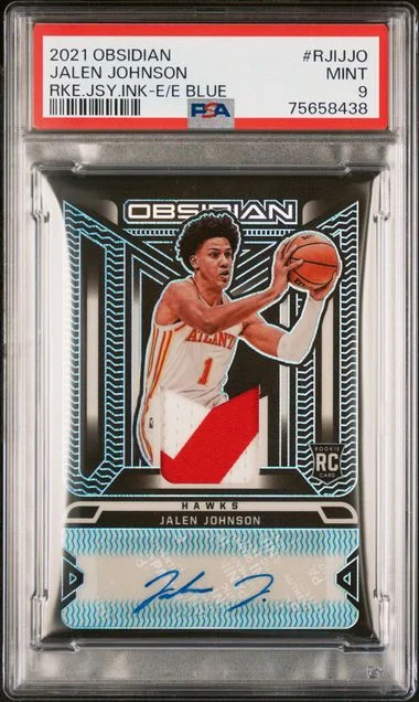 2021-22 Panini Obsidian Jalen Johnson Jersey Ink Electric Etch Blue #RJI-JJO card image