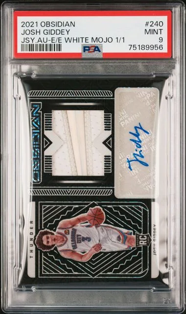 2021-22 Panini Obsidian Josh Giddey Patch Autograph (RPA) Electric Etch White Mojo #240 card image
