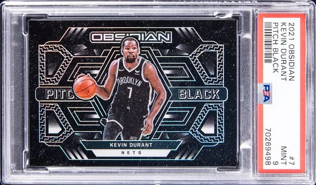 2021-22 Panini Obsidian Kevin Durant Pitch Black #7 card image