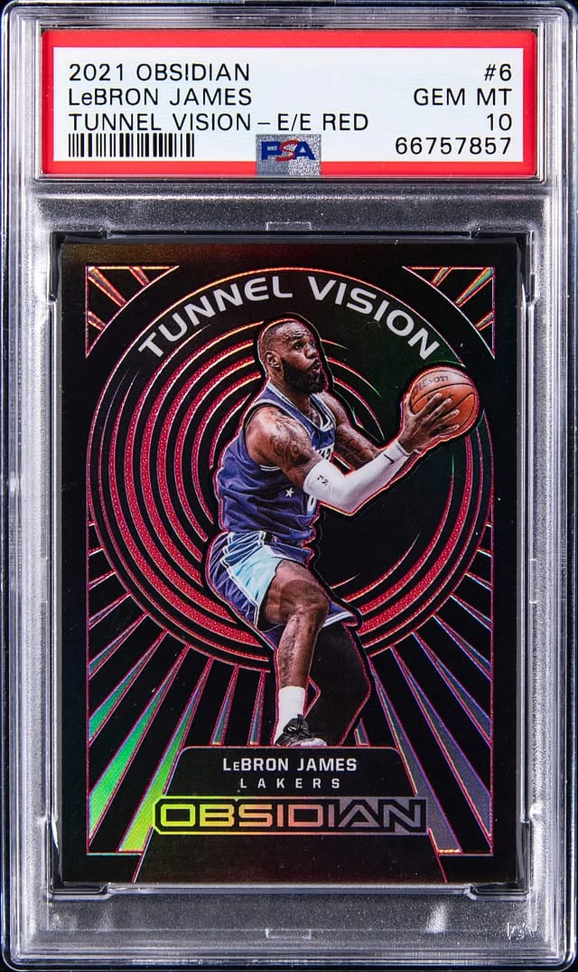 2021-22 Panini Obsidian LeBron James Supernova Electric Etch White Mojo #6 card image
