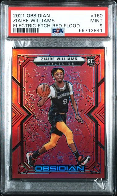 2021-22 Panini Obsidian Ziaire Williams Electric Etch Red Flood #160 card image
