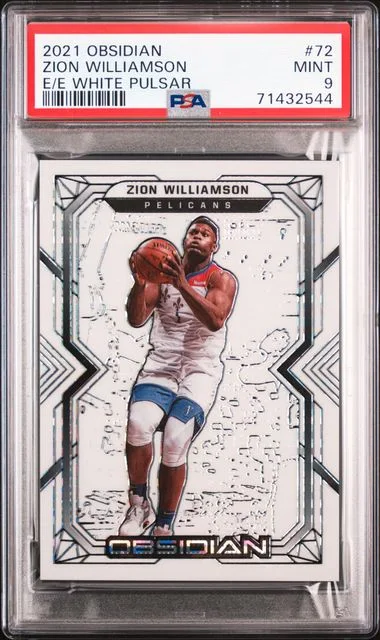 2021-22 Panini Obsidian Zion Williamson Electric Etch White Pulsar #72 card image