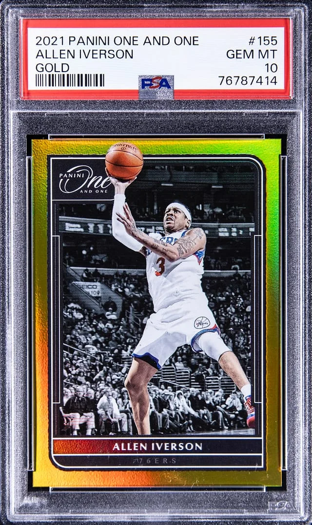 2021-22 Panini One and One Allen Iverson Gold #155 card image