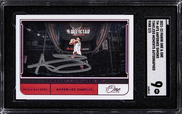 2021-22 Panini One and One Anfernee Simons Timeless Moments Autographed #TM-AFS card image