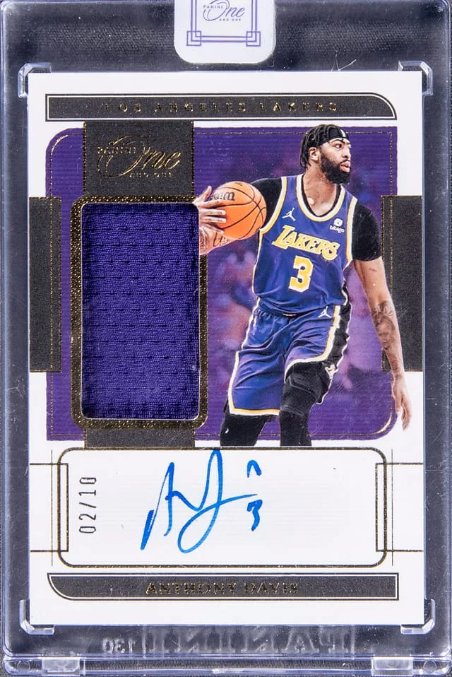 2021-22 Panini One and One Anthony Davis Jersey Autograph #JA-ADV card image