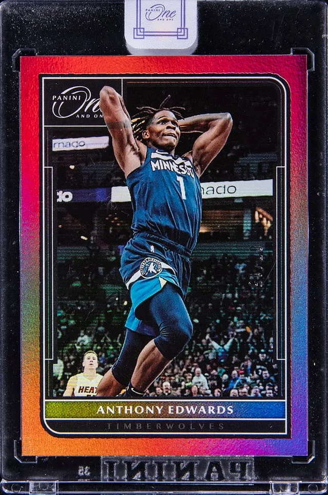 2021-22 Panini One and One Anthony Edwards - Panini Encased Red #7 card image