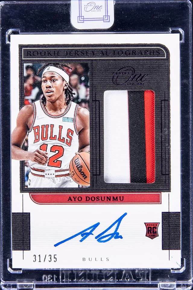 2021-22 Panini One and One Ayo Dosunmu Jersey Autograph #RJ-ADM card image