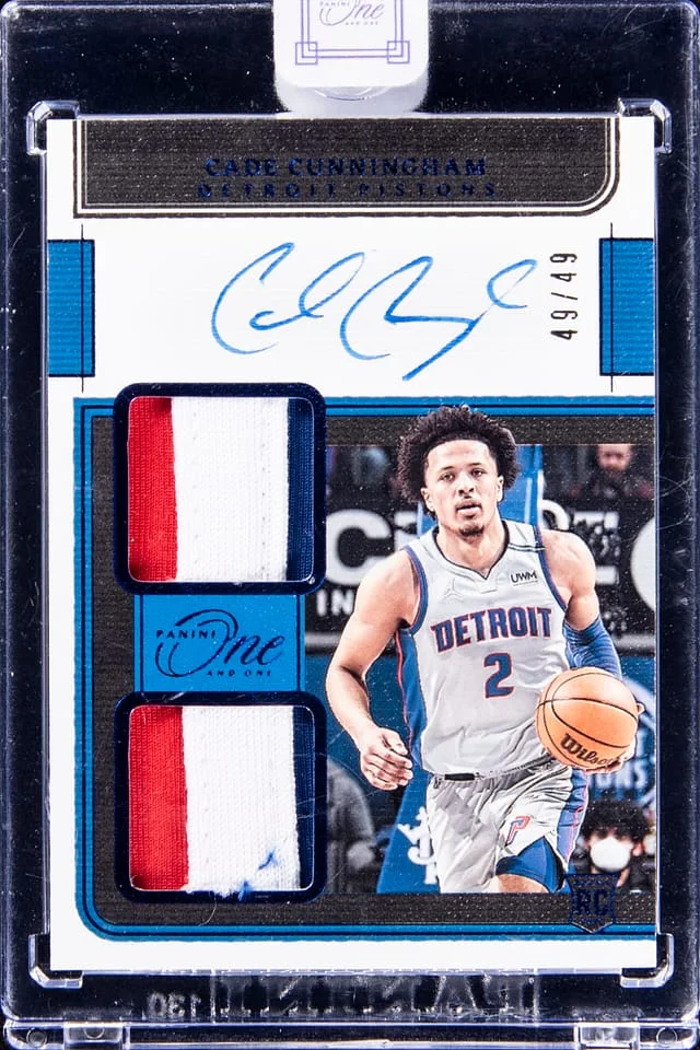 2021-22 Panini One and One Cade Cunningham Dual #RD-CCH card image