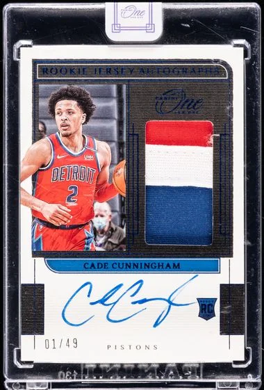 2021-22 Panini One and One Encased Jersey Cade Cunningham VAULT #no-number card image