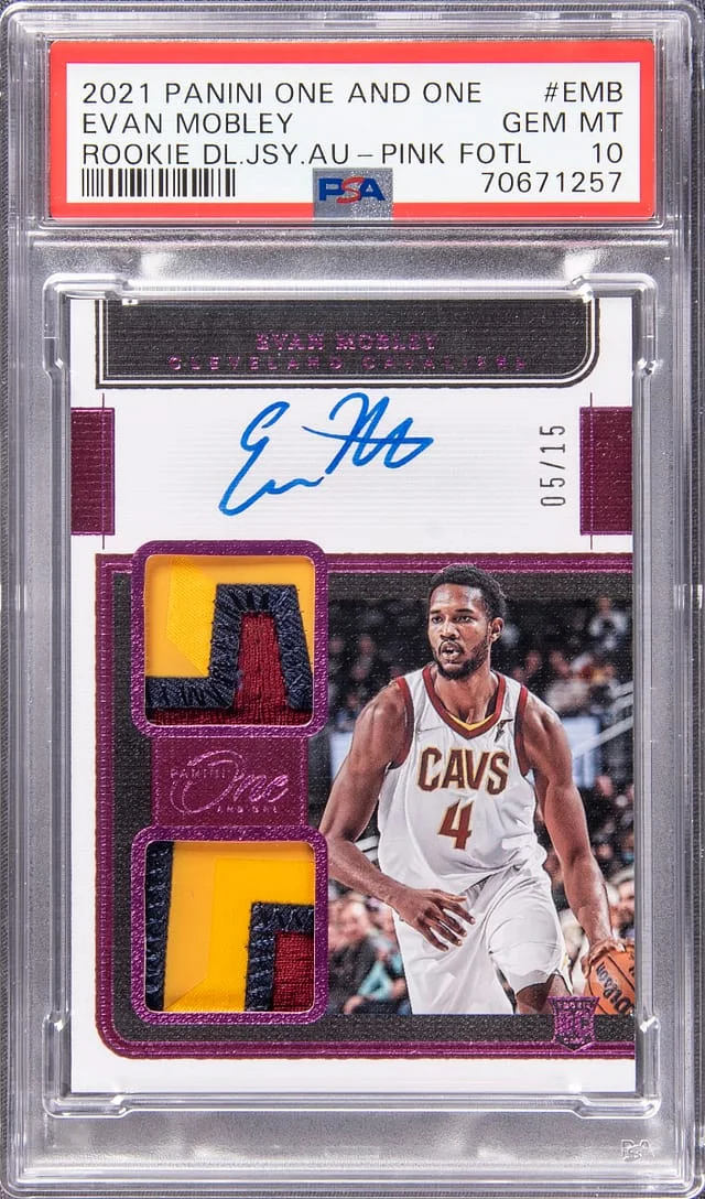 2021-22 Panini One and One Evan Mobley Dual Jersey Autograph #RD-EMB card image