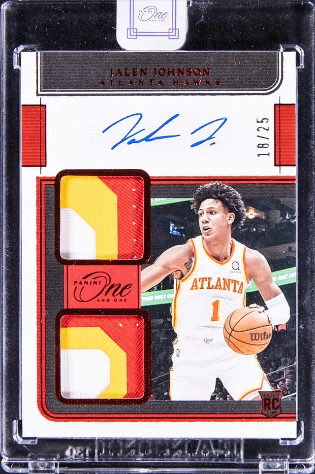 2021-22 Panini One and One Jalen Johnson Dual #RD-JJN card image