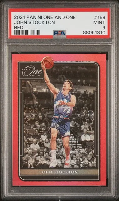 2021-22 Panini One and One John Stockton Red #159 card image