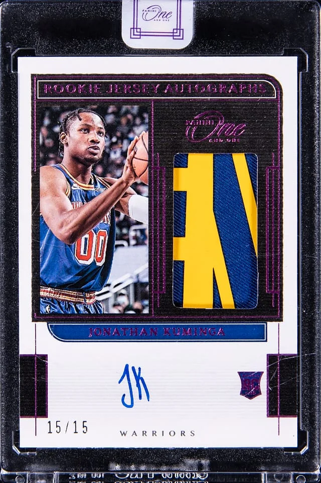 2021-22 Panini One and One Jonathan Kuminga Jersey Autographs 1st Off The Line (FOTL) Pink #RJ-JKM card image