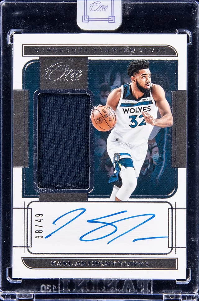 2021-22 Panini One and One Karl - Anthony Towns Jersey Autograph #JA-KAT card image