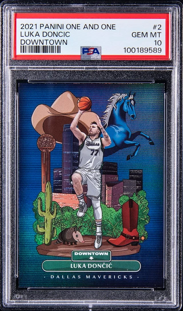 2021-22 Panini One and One Luka Doncic Downtown #2 card image