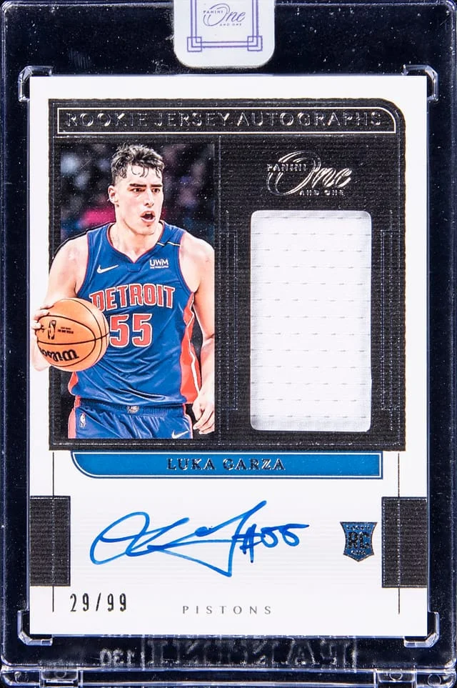 2021-22 Panini One and One Luka Garza Jersey Autographs #RJ-LGZ card image