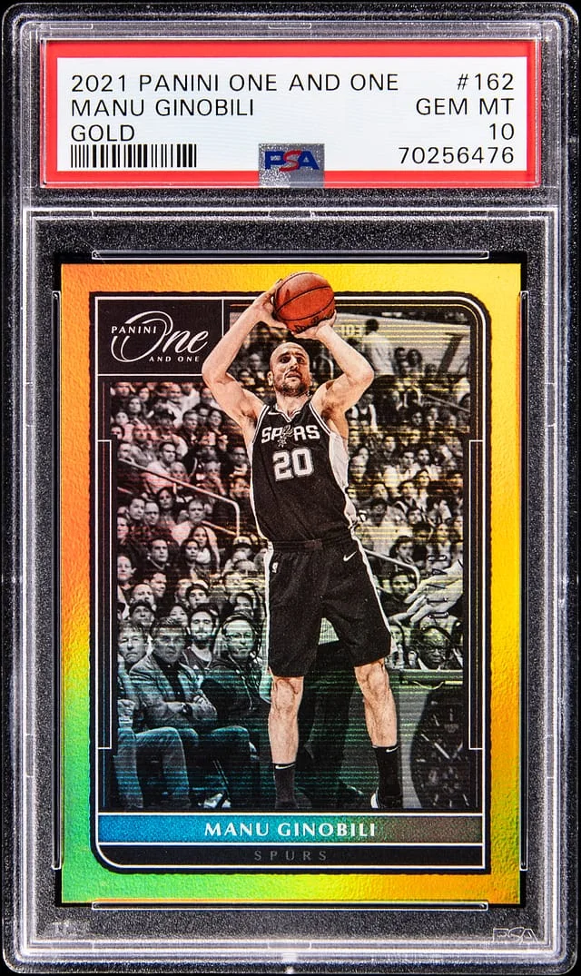 2021-22 Panini One and One Manu Ginobili Gold #162 card image