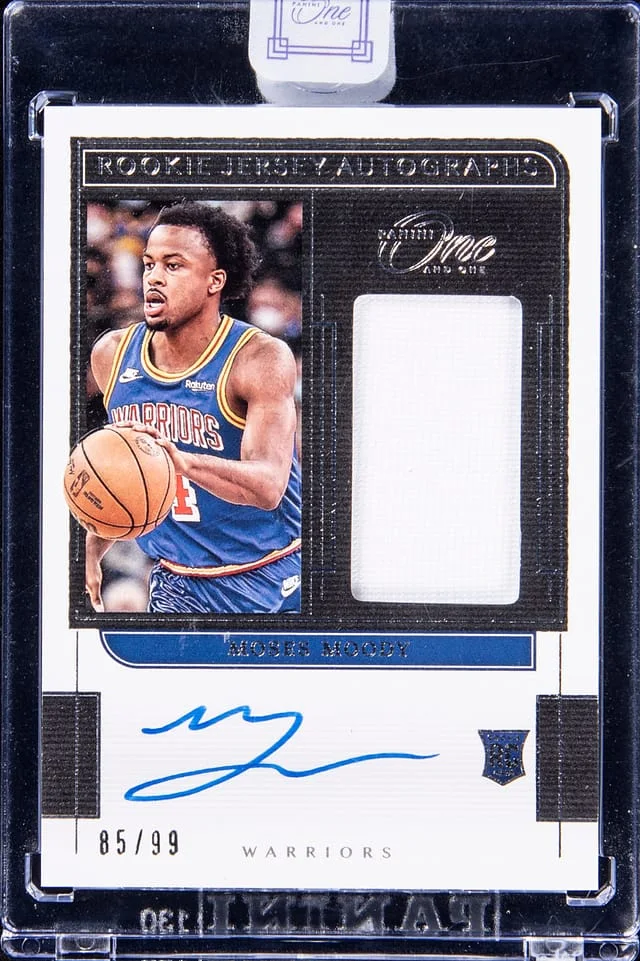 2021-22 Panini One and One Moses Moody Jersey Autographs #RJ-MMD card image