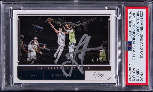 2021-22 Panini One and One Nikola Jokic Timeless Moments Autograph #NJK card image
