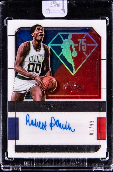 2021-22 Panini One and One Robert Parish 75th Anniversary Signatures #75-RPS card image