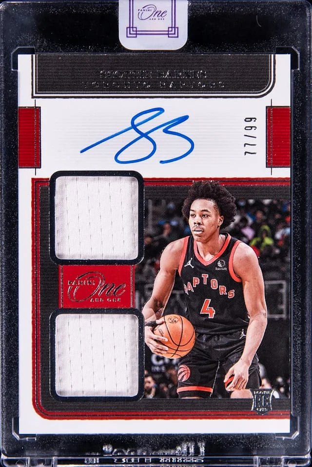 2021-22 Panini One and One Scottie Barnes Dual #RD-SBN card image