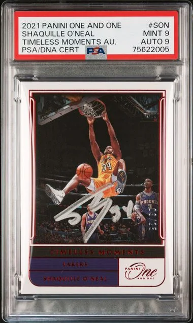 2021-22 Panini One and One Shaquille O'Neal Timeless Moments Autographs #TM-SON card image