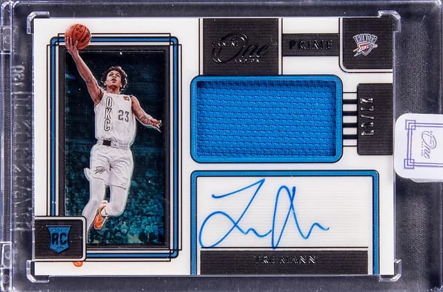 2021-22 Panini One and One Tre Mann Prime Jersey Autographs #PR-TMN card image