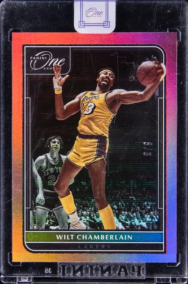 2021-22 Panini One and One Wilt Chamberlain - Panini Encased FOTL Pink #176 card image