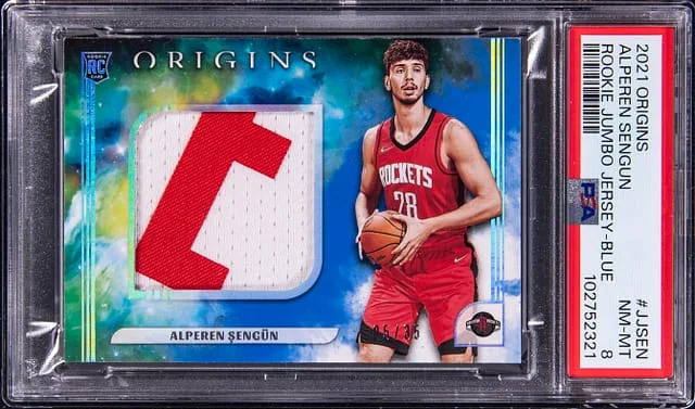 2021-22 Panini Origins Alperen Sengun Jumbo Jersey Blue #JJSEN card image