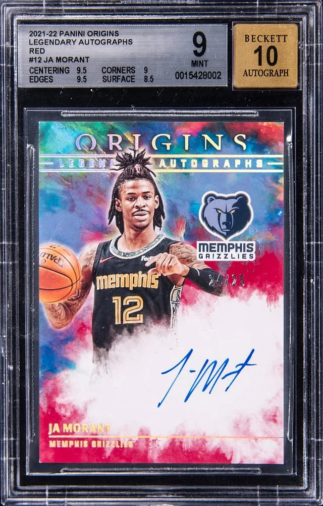 2021-22 Panini Origins Ja Morant Legendary Autographs Red #LA-JAM card image