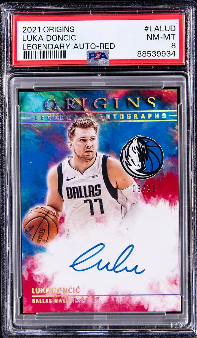 2021-22 Panini Origins Luka Doncic Legendary Autographs Red #LA-LUD card image