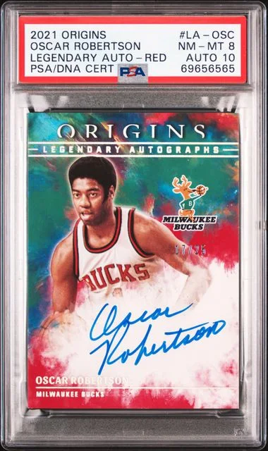 2021-22 Panini Origins Oscar Robertson Legendary Autographs Red #LA-OSC card image