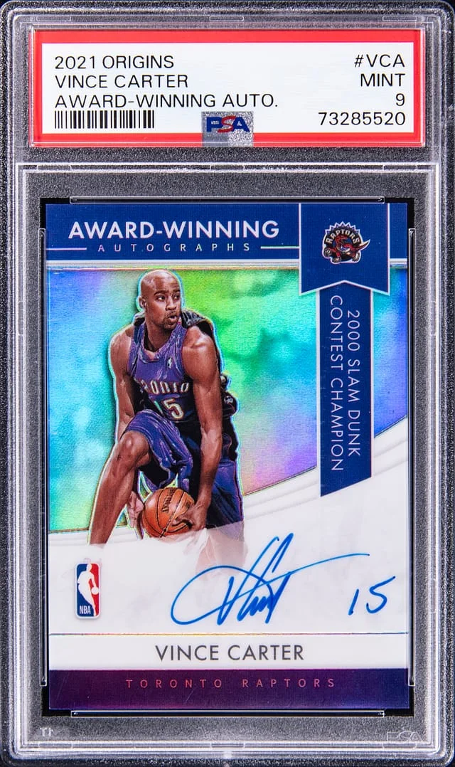 2021-22 Panini Origins Vince Carter Award-Winning Autograph #AW-VCA card image