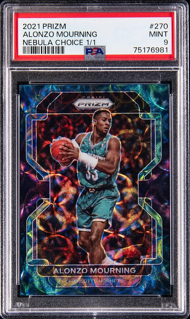 2021-22 Panini Prizm Alonzo Mourning Nebula Choice #270 card image