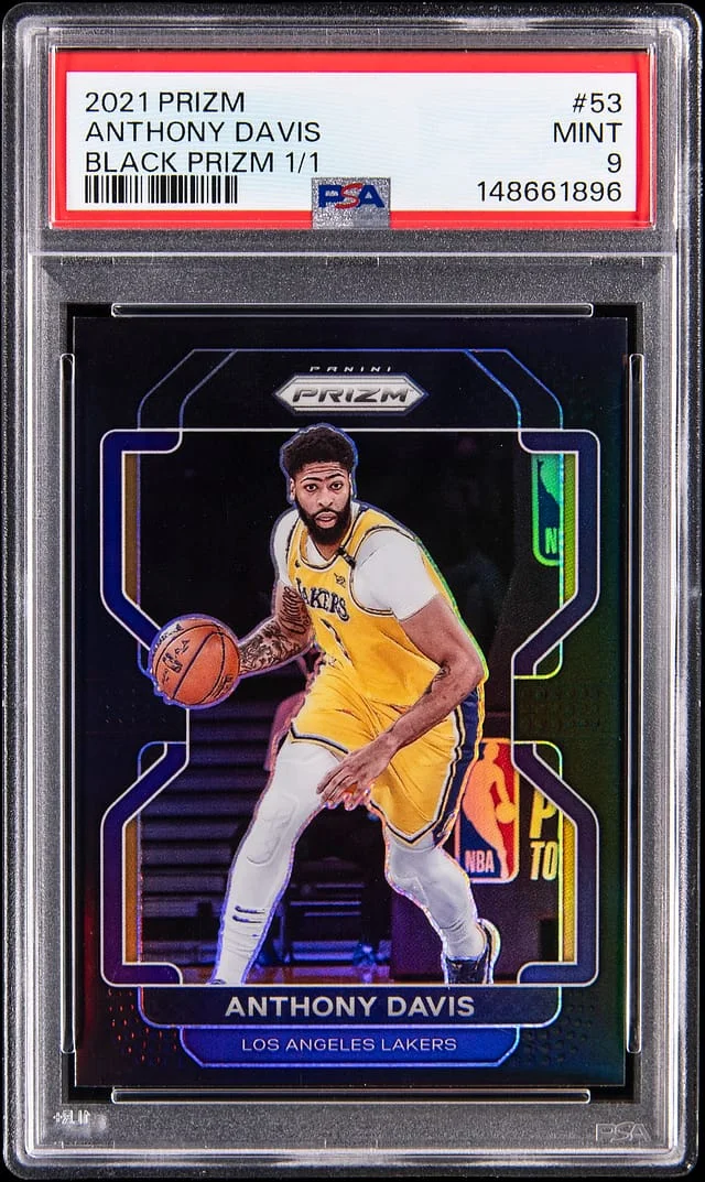 2021-22 Panini Prizm Anthony Davis Black Prizm #53 card image